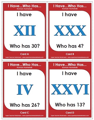 Roman Numeral Worksheet