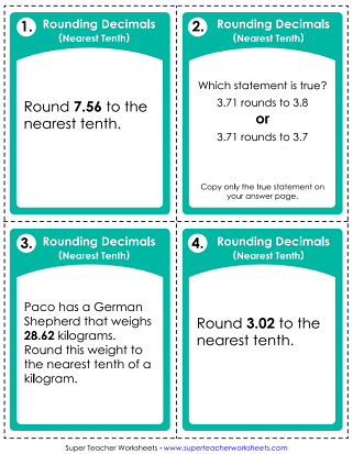 Rounding Worksheets (Decimals)