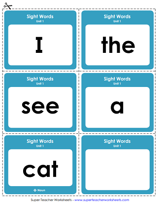 Flashcards - Unit 1 Sight Words