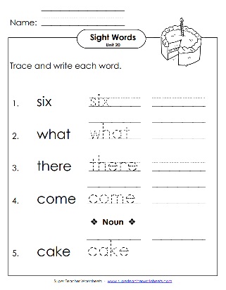Sight Words Writing Worksheet Sight Words Writing Worksheet