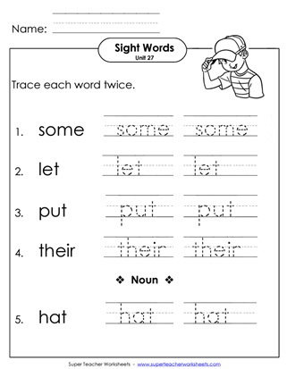 Sight Word Worksheets Tracing Sight Word Worksheets Tracing