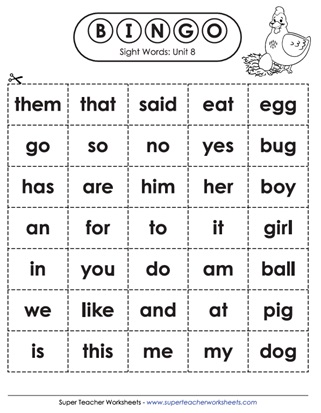 Printable Sight Word Games