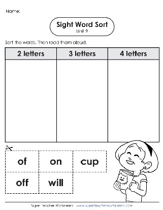 Sight Word Sort Sight Word Sort