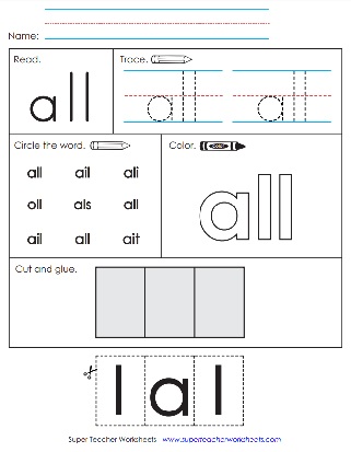 Sight Word: All (Worksheets)