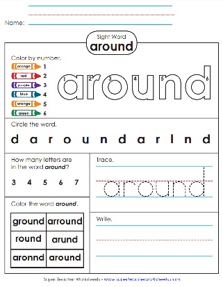 A Worksheet for Snap Words
