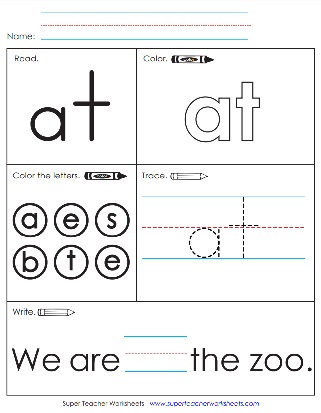Sight Word: At (Worksheets)