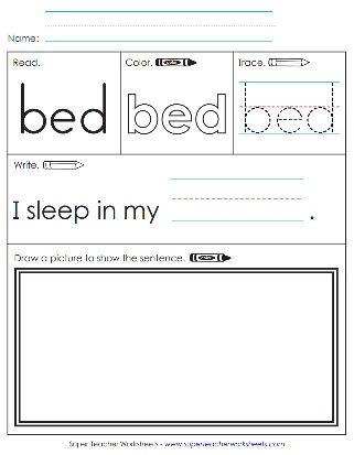 Sight Word Noun: Bed