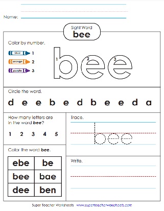 Sight Word Noun: Bee