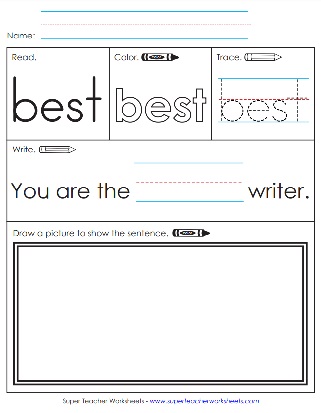 Sight Word Worksheet: Best