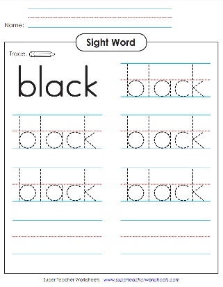 Color Word Printable Sheet