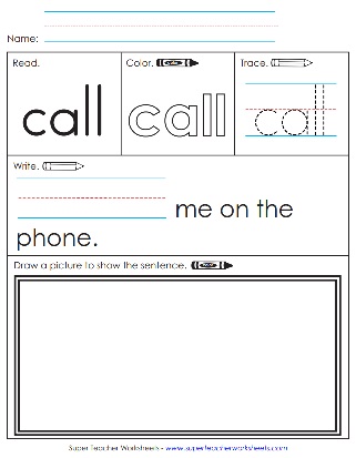 Snap Word Activity: Call