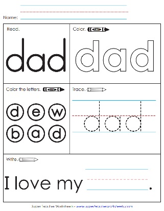 Sight Word: Dad (Worksheets)