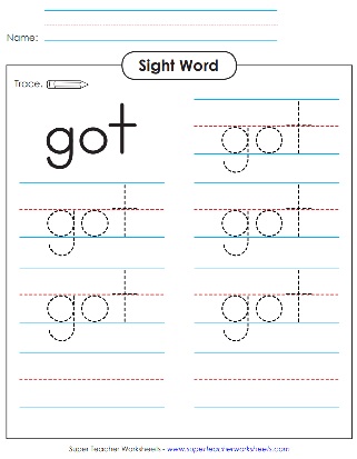 Sight Word Worksheet: Got