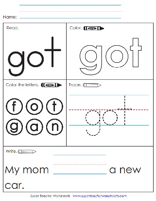 Snap Word PDF: Got