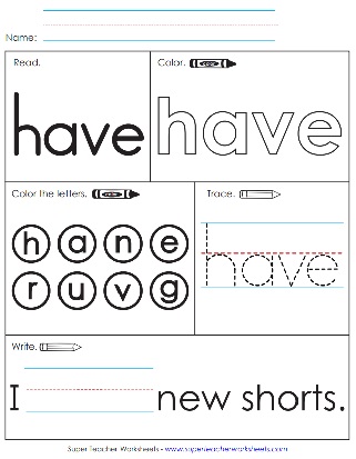 Snap Words Handouts