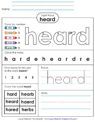 Heard - Basic Sight Word