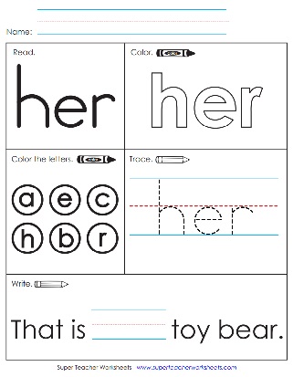 Sight Word: Her (Worksheets)