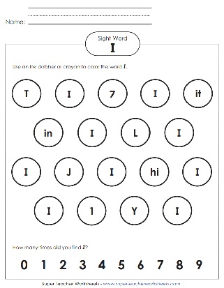 Basic Sight Word: I