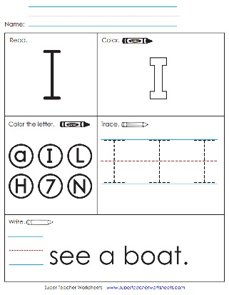 Sight Word: I (Worksheets)