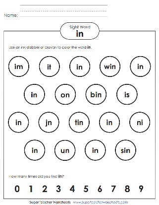 Snap Word Activities