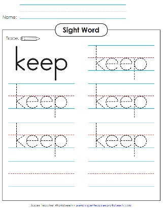 Word of the Day Worksheet: keep Word of the Day Worksheet: keep