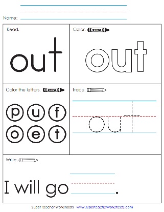 Sight Word: Out (Worksheets)