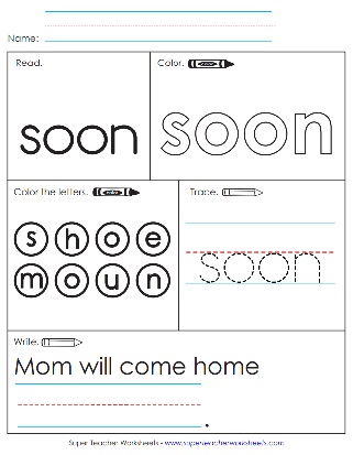 Sight Word Worksheet: soon