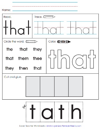 Sight Word Worksheet: THAT