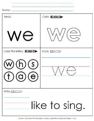 Sight Word: We (Worksheets)