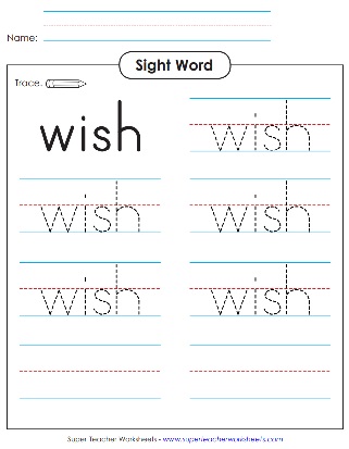 Sight Word Worksheets - Wish