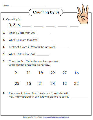 Count By 3s Printables
