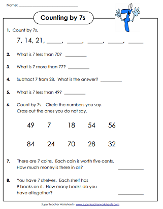 Counting By 7s Chart