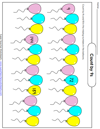 Count By 9s (Skip Counting Worksheets)