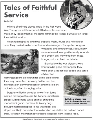 World War I Worksheets World War I Worksheets