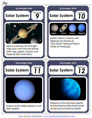 Solar System Worksheets and Activities - Scavenger Hunt