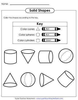 Coloring Basic Solid Shapes Coloring Basic Solid Shapes