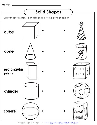 solid shapes worksheets very basic