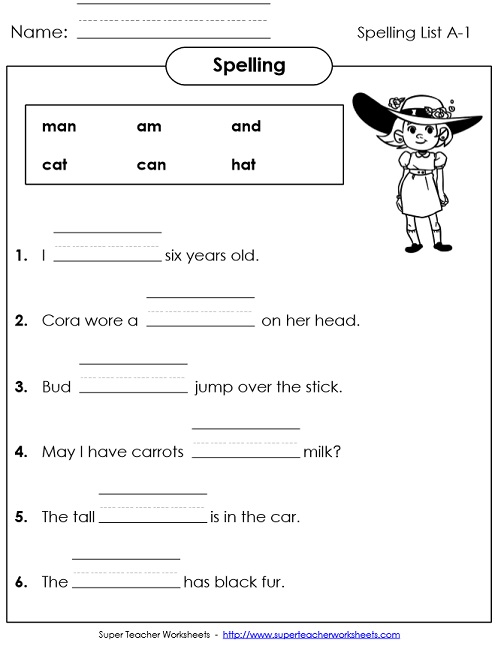 spelling homework for 1st grade