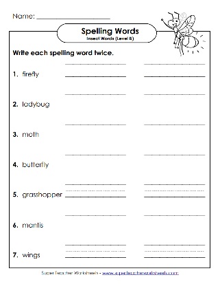 2nd Grade Spelling - Write Twice