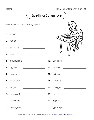 Third Grade Spelling Scramble