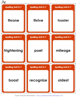 Flashcards Spelling Grade 4