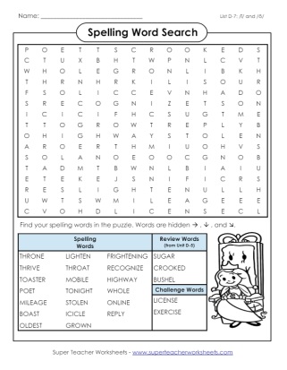 Spelling Grade 4 Word Search