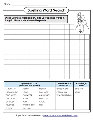 5th Grade Spelling Activity