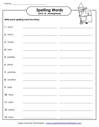 Grade 5 Spelling Worksheets