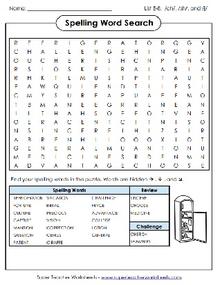 Spelling Grade 5 - Word Search