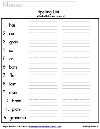 2nd Grade Spelling List