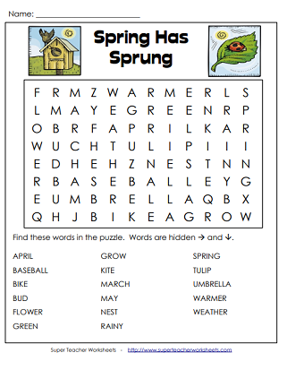 Spring Worksheets