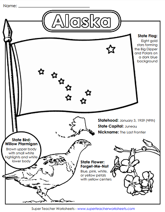 50 States Worksheets - Symbols