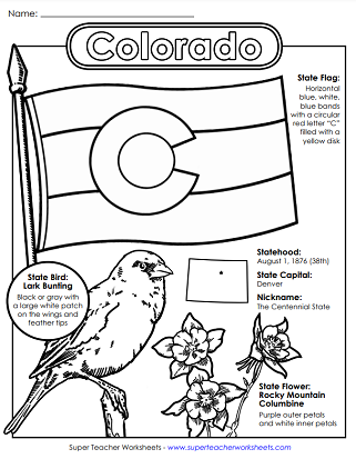 State of Colorado Worksheets - Symbols