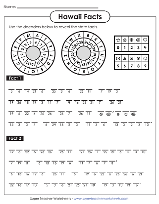 State of Hawaii Worksheets - Cryptogram Puzzle